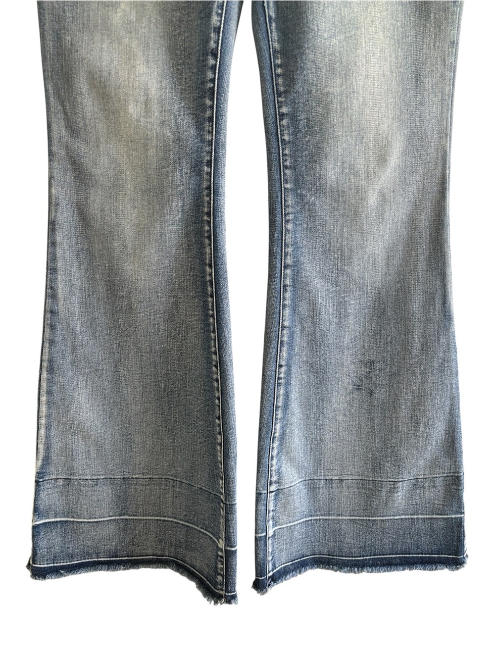 Judy Blue High Rise Flare Denim Jeans Release Hem Retro Boho JB88486 Size 15/32 - Picture 4 of 16
